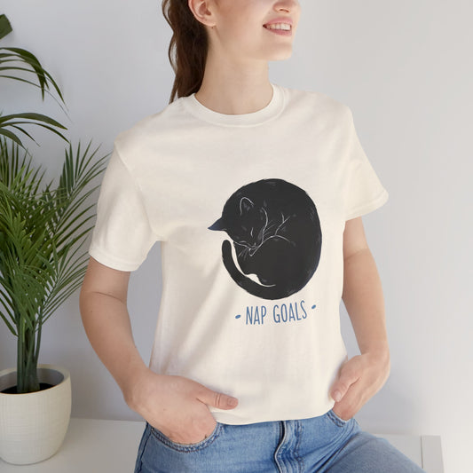 Black Cat Nap Goals T-Shirt