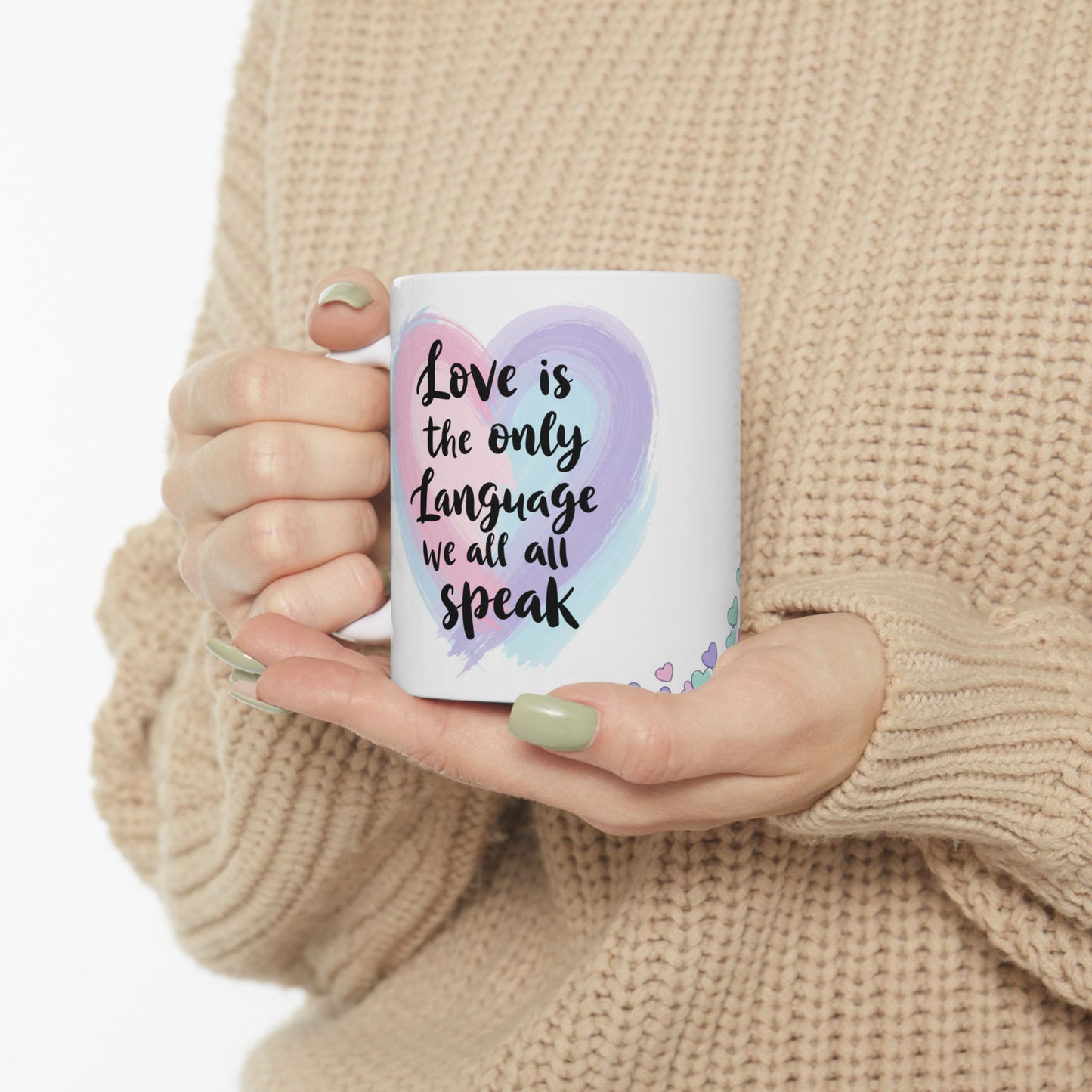 Love Speaks All Mug – Pastel Hearts Edition