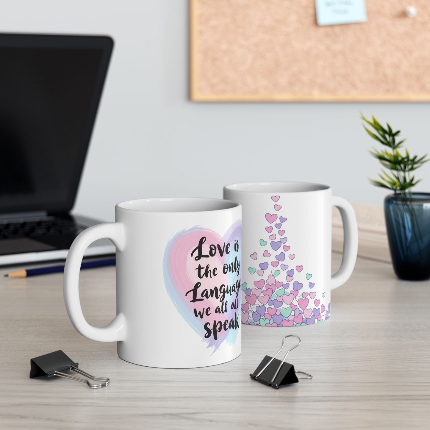 Love Speaks All Mug – Pastel Hearts Edition